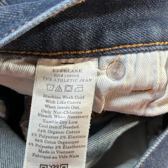 Everlane Uniform The Athletic Jeans Mens Size 31X30 Blue Dark Wash Denim Tapered - Picture 7 of 9